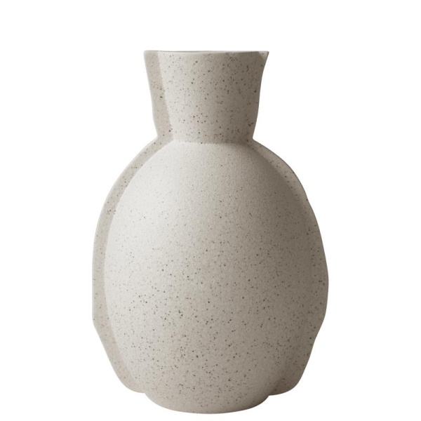 Edge Vase, Cream Dot