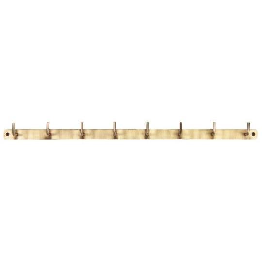 Knaggrekke m/8 knagger, antikk messing look
