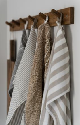 Kjøkkenhåndkle, Beige/Hvit - Bilde 2