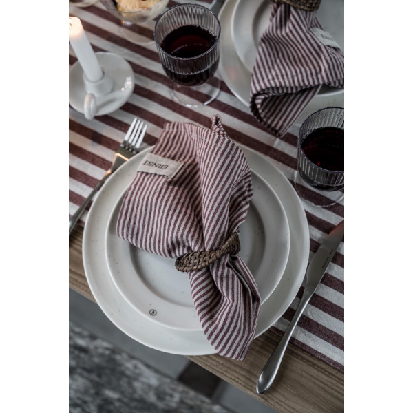 Kjøkkenhåndkle, bred stripe rød/hvit - Bilde 2