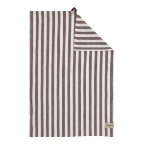 Kjøkkenhåndkle, bred stripe rød/hvit