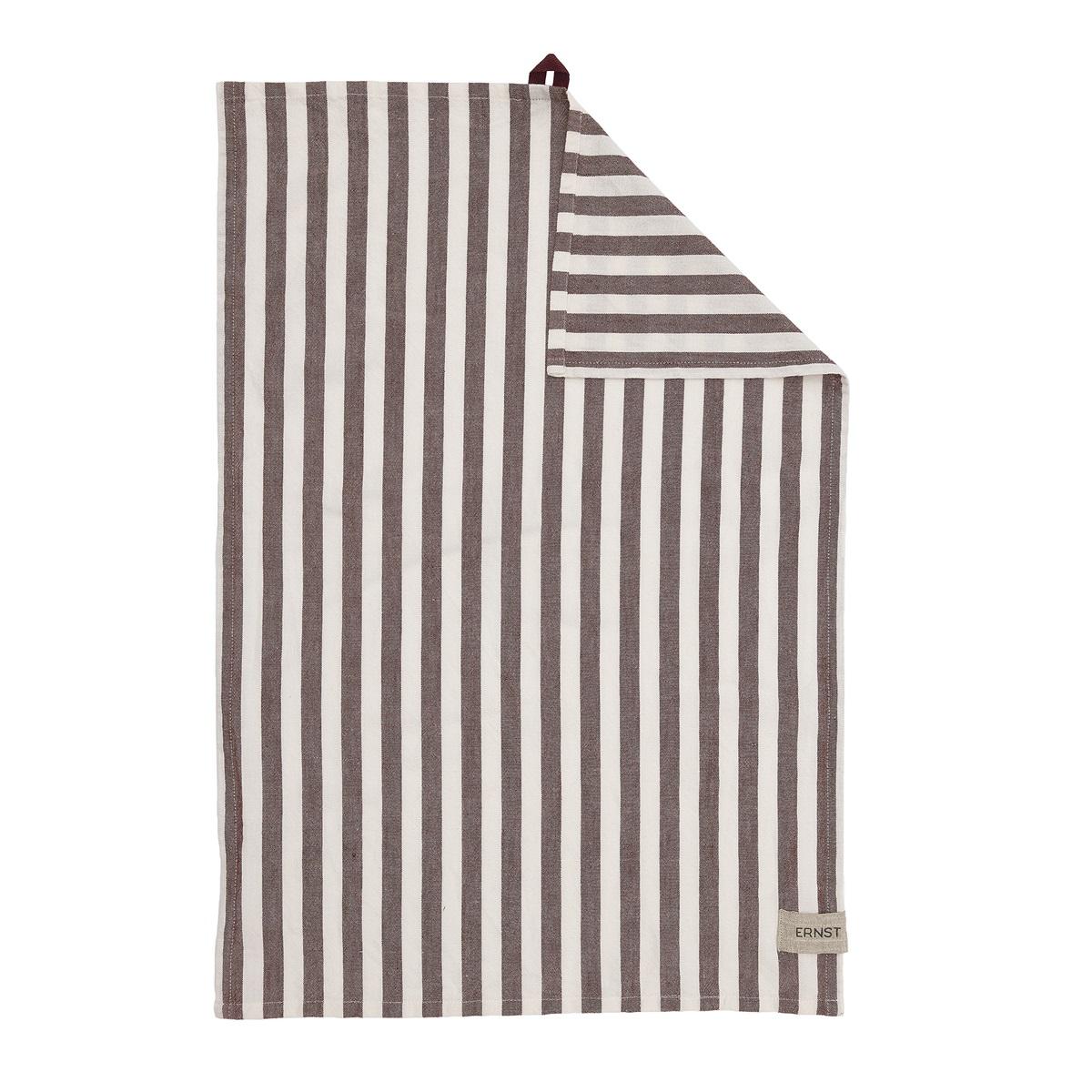 Kjøkkenhåndkle, bred stripe rød/hvit