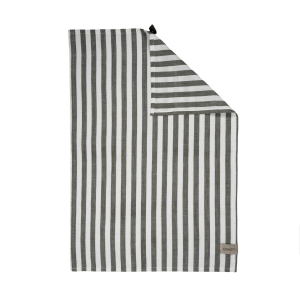 Kjøkkenhåndkle, bred stripe salvie/hvit