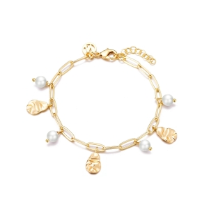 Armbånd, Ellinor Chain, Gull/Hvit