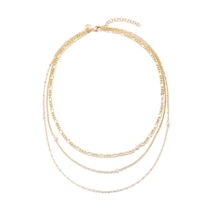 Halskjede, Elly 3, Gold/Beige