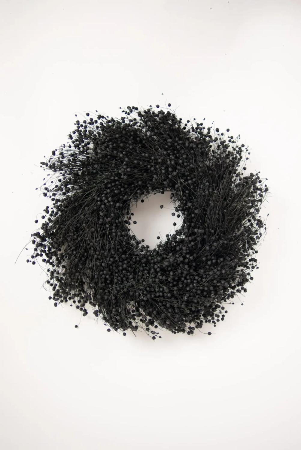 Krans, Lin, Svart, 50 cm