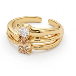 Camille Ring Gold Brown