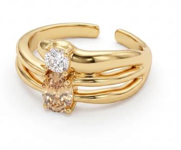 Camille Ring Gold Brown