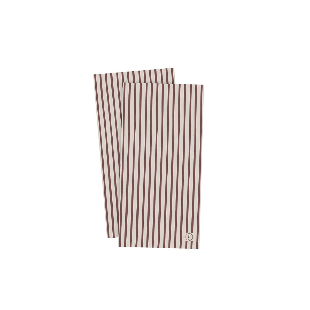 Serviett, røde striper