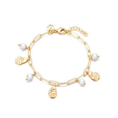 Armbånd, Ellinor Chain, Gull/Hvit