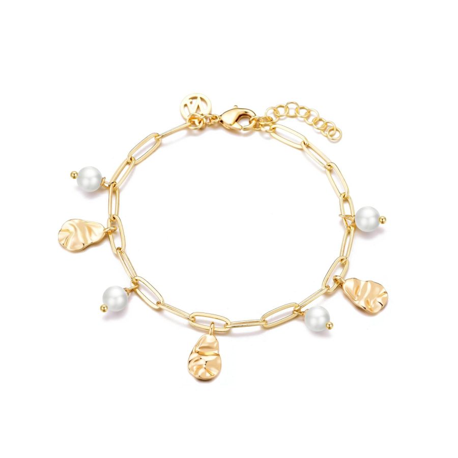 Armbånd, Ellinor Chain, Gull/Hvit